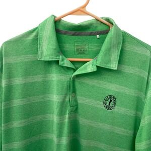 Puma Golf Polo Shirt Men's Extra Large Green Striped‎ Glen Lakes Country Club